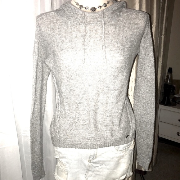 ABERCROMBIE & FITCH light gray hooded sweater S - Picture 6 of 11